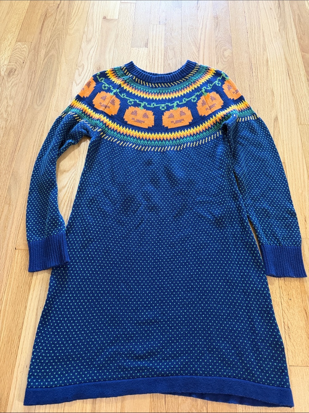 Modcloth Pumpkin Fair Isle Tunic Sweater Sz L